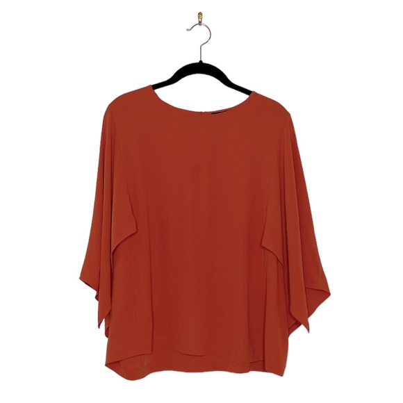 EILEEN FISHER 100% Silk Cape Sleeve Blouse - Picture 3 of 12